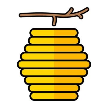 Hive natural icon, bee web flat habitat sign, graphic vector illustration Illustrazione stock