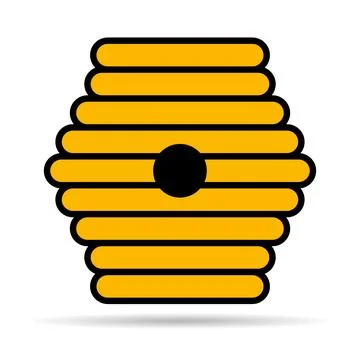 Hive natural shadow icon, bee web flat habitat sign, graphic vector illustrat Illustrazione stock