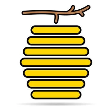Hive natural shadow icon, bee web flat habitat sign, graphic vector illustrat Stock Illustration