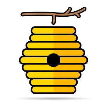 Hive natural shadow icon, bee web flat habitat sign, graphic vector illustrat Illustrazione stock