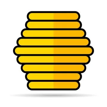 Hive natural shadow icon, bee web flat habitat sign, graphic vector illustrat Illustrazione stock
