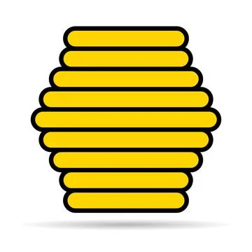 Hive natural shadow icon, bee web flat habitat sign, graphic vector illustrat Stock Illustration