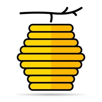 Hive natural shadow icon, bee web flat habitat sign, graphic vector illustrat Stock Illustration