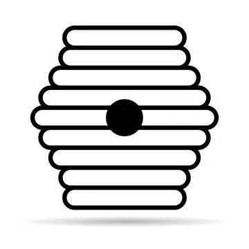 Hive natural shadow icon, bee web flat habitat sign, graphic vector illustrat Illustrazione stock