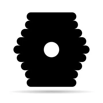 Hive natural shadow icon, bee web flat habitat sign, graphic vector illustrat Illustrazione stock
