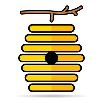 Hive natural shadow icon, bee web flat habitat sign, graphic vector illustrat Illustrazione stock