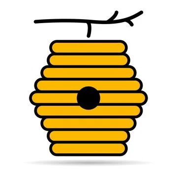 Hive natural shadow icon, bee web flat habitat sign, graphic vector illustrat Illustrazione stock