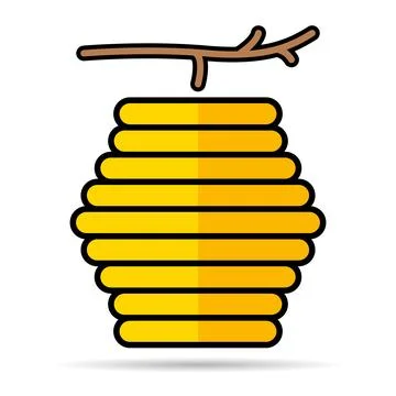 Hive natural shadow icon, bee web flat habitat sign, graphic vector illustrat Stock Illustration