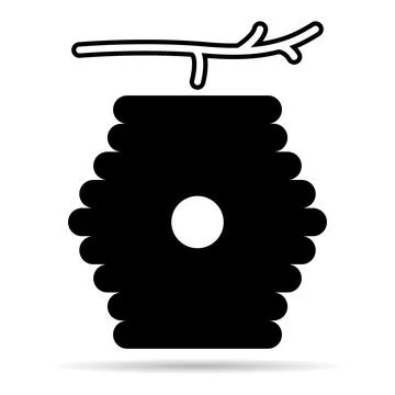 Hive natural shadow icon, bee web flat habitat sign, graphic vector illustrat Stock Illustration