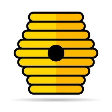 Hive natural shadow icon, bee web flat habitat sign, graphic vector illustrat Illustrazione stock