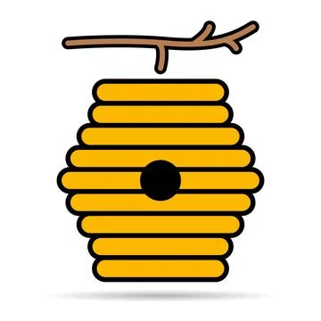 Hive natural shadow icon, bee web flat habitat sign, graphic vector illustrat Stock Illustration