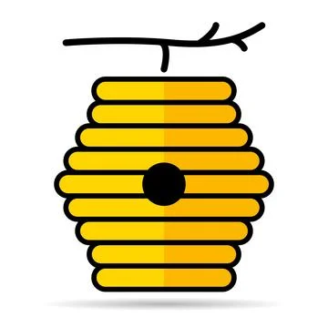 Hive natural shadow icon, bee web flat habitat sign, graphic vector illustrat Stock Illustration