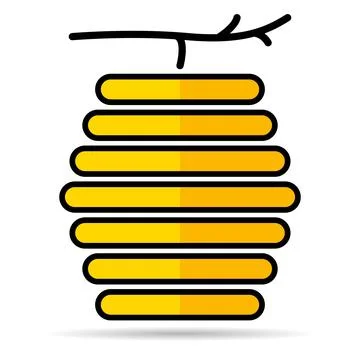 Hive natural shadow icon, bee web flat habitat sign, graphic vector illustrat Illustrazione stock
