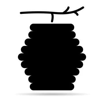 Hive natural shadow icon, bee web flat habitat sign, graphic vector illustrat Stock Illustration