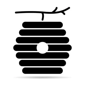 Hive natural shadow icon, bee web flat habitat sign, graphic vector illustrat イラスト素材