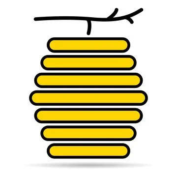 Hive natural shadow icon, bee web flat habitat sign, graphic vector illustrat Stock Illustration