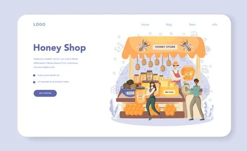 Hiver or beekeeper web banner or landing page. Professional Stock Illustration
