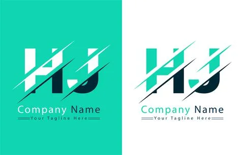 HJ Letter Logo Vector Design Concept Elements Illustrazione stock