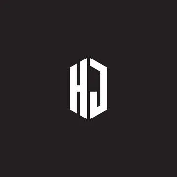 HJ Logo monogram with hexagon shape style design template Illustrazione stock