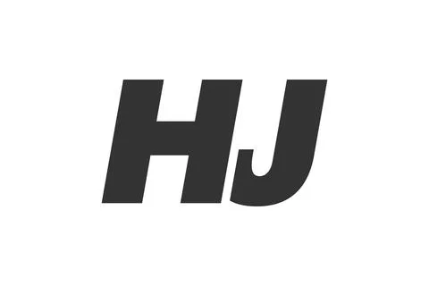 HJ Techno Editable Font Logo For Corporate Branding. Bold, Futuristic Desig.. Stock Illustration