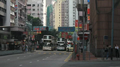HK Buses 1 Stock-Footage 539936
