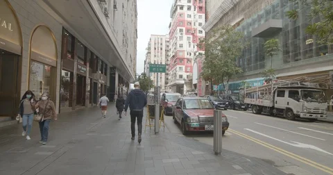 HK - Covid-19 - Ghost Town - Street Masks 3 Video stock 126845492