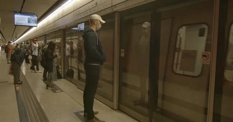 HK - Covid-19 - Metro MTR 2 Stock Footage 126863063