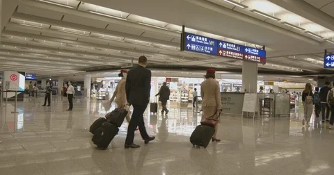 HK - Covid-19 - Temperature Check - Aiport 2 Stock Footage 126878690