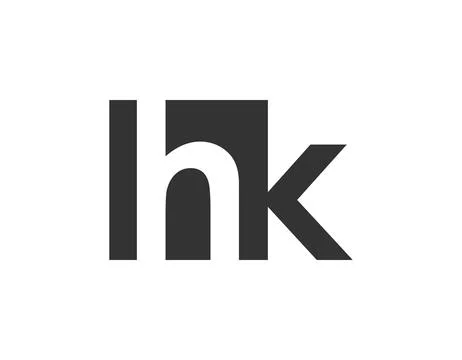 HK creative geometric initial based modern and minimal logo. Letter h k tre.. Illustrazione stock