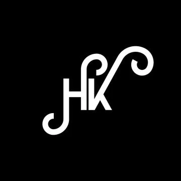 HK letter logo design on black background. HK creative initials letter logo.. Stock Illustration