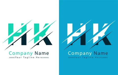HK Letter Logo Design Template. Vector Logo Illustration Stock Illustration