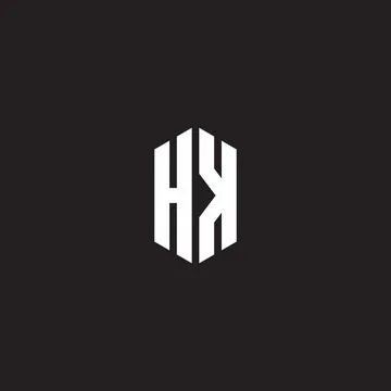 HK Logo monogram with hexagon shape style design template Illustrazione stock