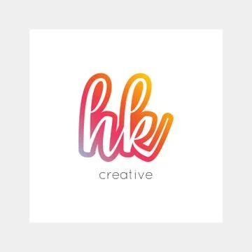 HK logo, vector. Useful as branding, app icon, alphabet combination, clip-art 库存插图