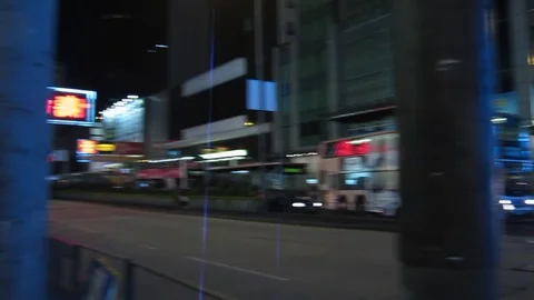 HK night time pan Video stock 118184361