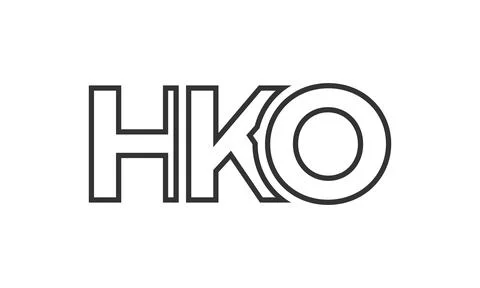 HKO logo design template with strong and modern bold text. Initial based ve.. Stock Illustration