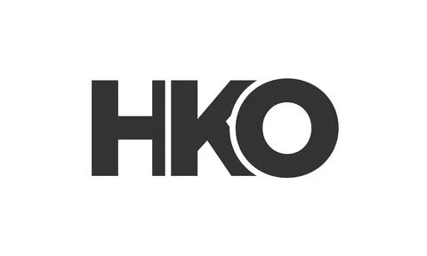 HKO logo design template with strong and modern bold text. Initial based ve.. Stock Illustration