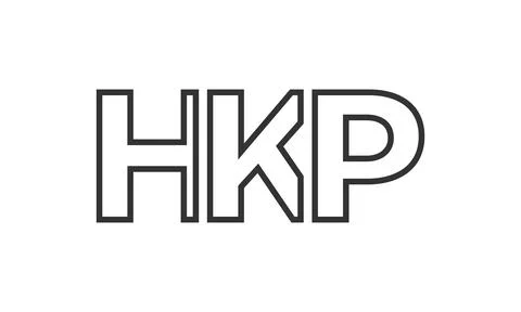 HKP logo design template with strong and modern bold text. Initial based ve.. イラスト素材