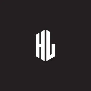HL Logo monogram with hexagon shape style design template Illustrazione stock