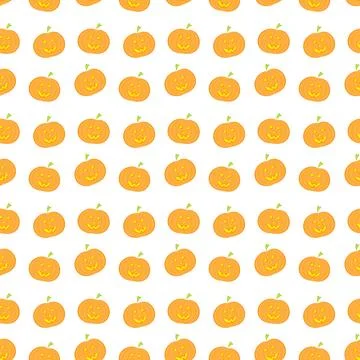 Hlloween pumpkin seamless pattern in modern flat style. Vector illustration.  Illustrazione stock