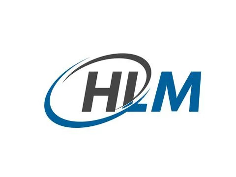 HLM letter creative modern elegant swoosh logo design Stock Illustration