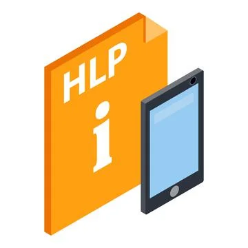Hlp file icon, isometric style Stock Illustration
