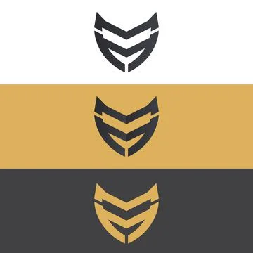 HM cat face shape logo Stock Illustration