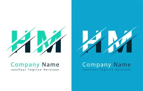HM Letter Logo Vector Design Template Elements Stock Illustration