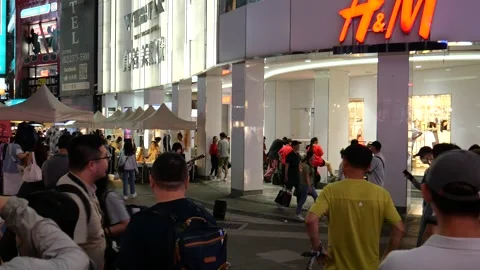 H&amp;M store at Ximending Stock Footage 275940236