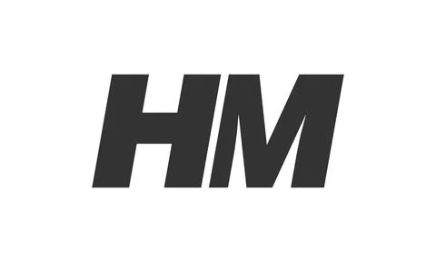 HM Techno Editable Font Logo For Corporate Branding. Bold, Futuristic Desig.. Stock Illustration