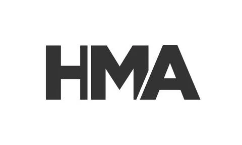 HMA logo design template with strong and modern bold text. Initial based ve.. Stock Illustration