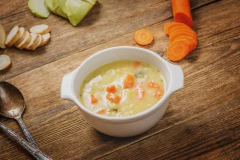 Hmemade vegetables soup Foto stock