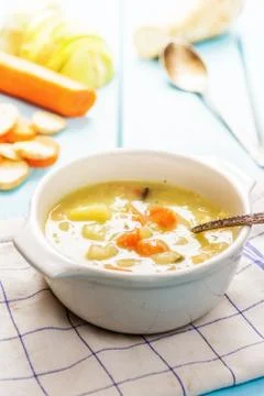 Hmemade vegetables soup Stock Photos