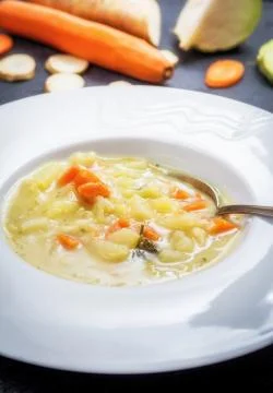 Hmemade vegetables soup Foto stock