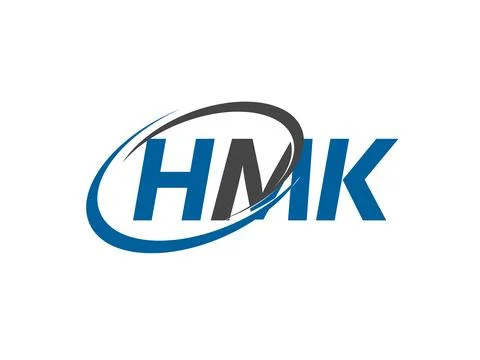 Hmk letter creative modern elegant swoosh logo design Stock Illustration